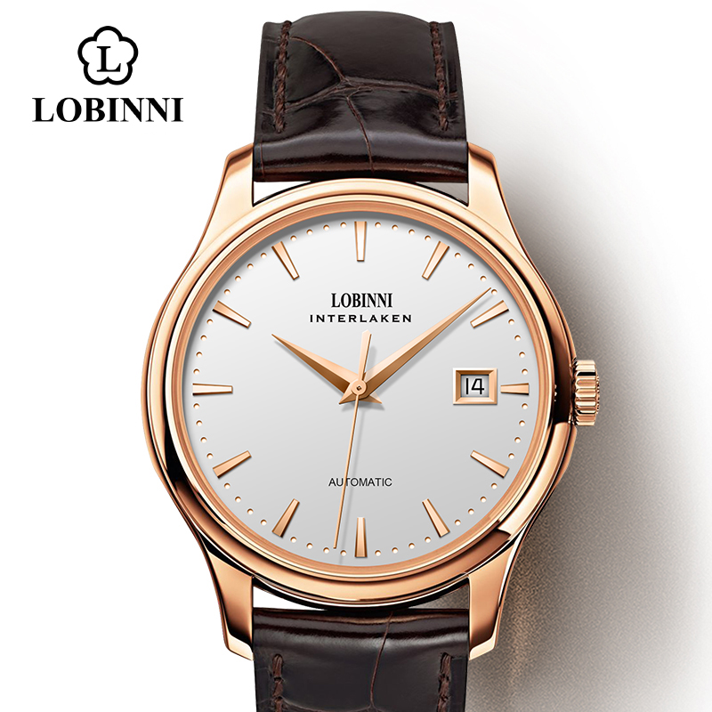 Omega Watch Constellation - LOBINNI L12026 Męski Zegarek Mechaniczny Mechanizm