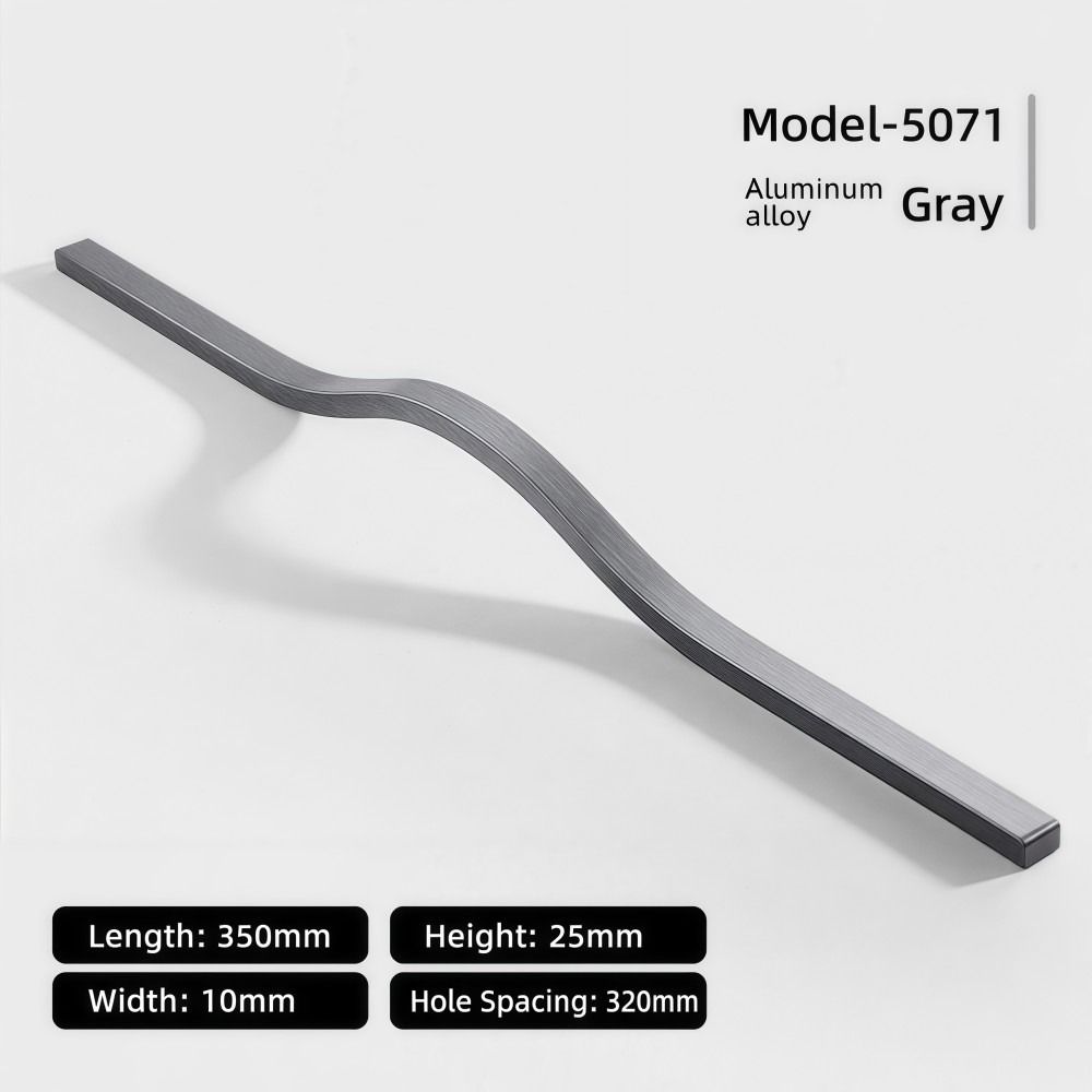 Curved Spring Bar - Uchwyt meblowy z aluminium szczotkowanego, różne